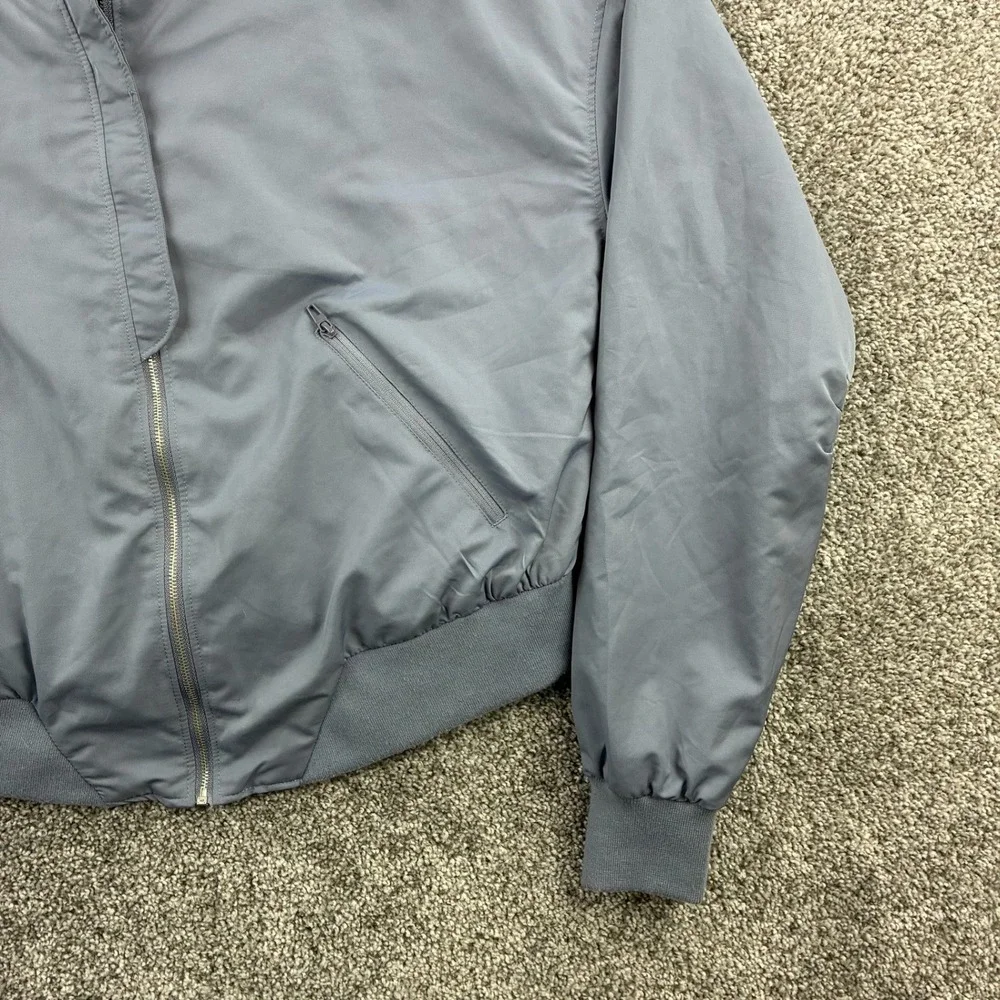 Gymshark Lo Bomber Jacket Women's Small Blue Gray Full Zip Cropped Activewear